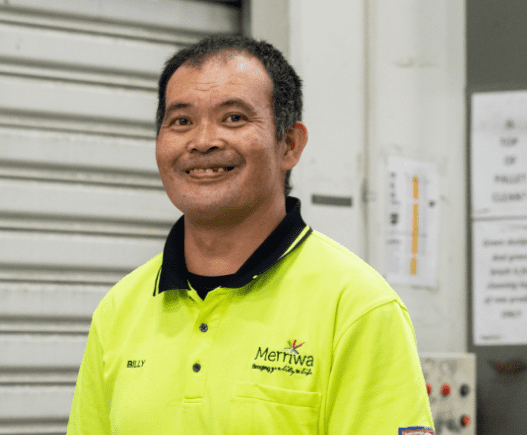 A man who works at Merriwa in the packaging division